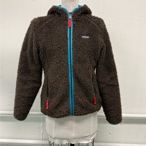 Patagonia Brown Teddy Jacket with Red and Blue Details